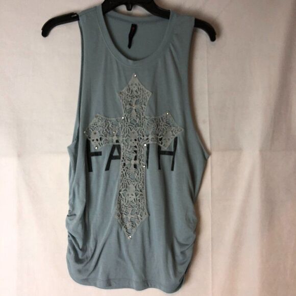 Hybrid Apparel "Faith" Tank Top Graphic Size S                    J1 - Picture 1 of 5